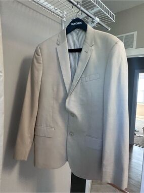 Blk Tux Men's Cream Blazer - Classic Two-Button Sport Coat